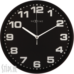 Dash zwart - wandklok NeXtime