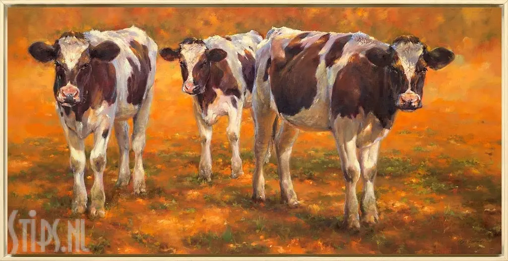 Drie kalveren in de ochtend- Geke Steenmetz - Afbeelding 5