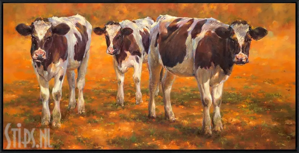 Drie kalveren in de ochtend- Geke Steenmetz - Afbeelding 4