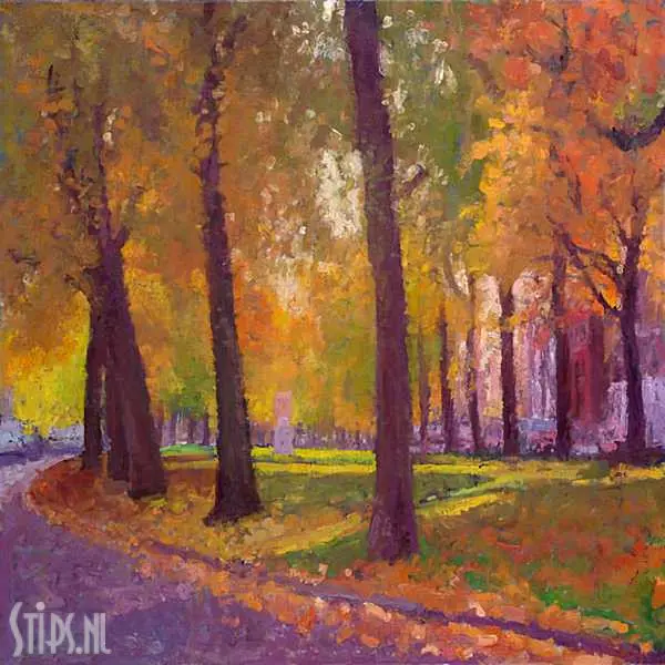 Plantsoen aan de singel - Annemiek Vos - giclee Plantsoen aan de singel - Annemiek Vos - giclee