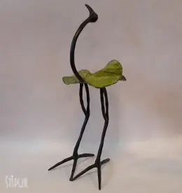 Gracieuze vogel in brons