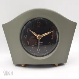Pittura - Grijs pendule wekkerklokje - zwarte wijzerplaat - Timestone