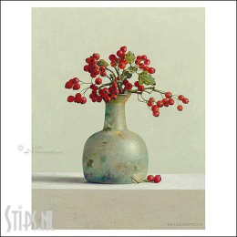 Meidoornbessen in Romaans glas