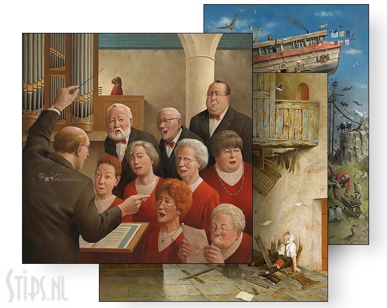 Kunstkaarten Kerk en Koor van Marius van Dokkum | stips.nl