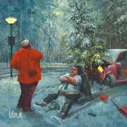 We komen ietsje later - Marius van Dokkum - canvas giclee