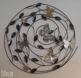 Metalen wanddecoratie 7 vlinders