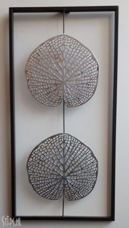 Metalen wanddecoratie dubbel Lotusblad
