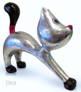 Stretching Cat Hillie Silver Leaf - Niloc Pagen