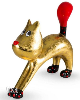 Stretching Cat Hillie Gold Leaf - Niloc Pagen
