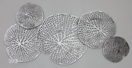 Metalen wanddecoratie 5 Lotusbladeren