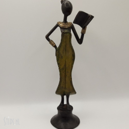 Afrikaanse dame met boek in brons