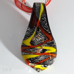 glazen hanger lange druppel met collier